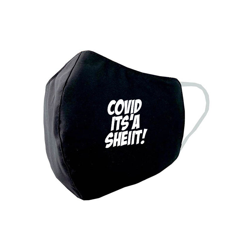 Covid its’a sheiit! text Face Mask - Navy Blue