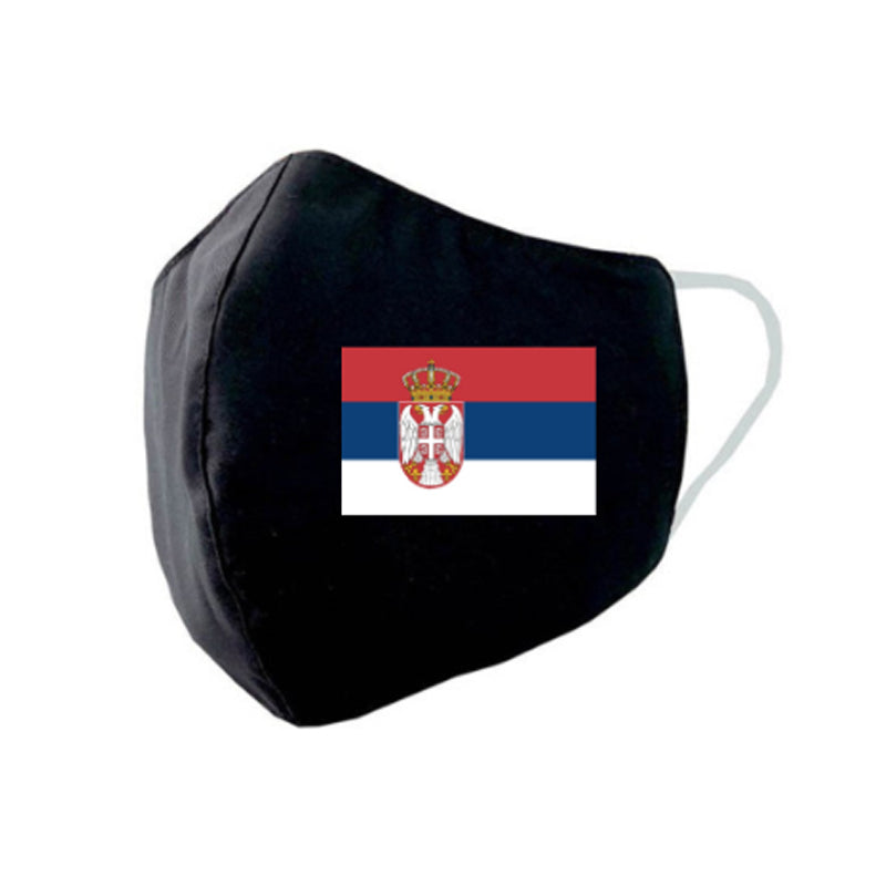 Serbia Flag Face Mask - Navy Blue